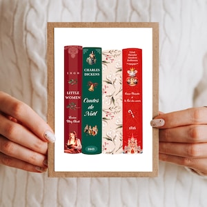 Illustration Christmas Books, Carte de voeux Noel, carte postale,, illustration, carte de Noël, idée cadeau