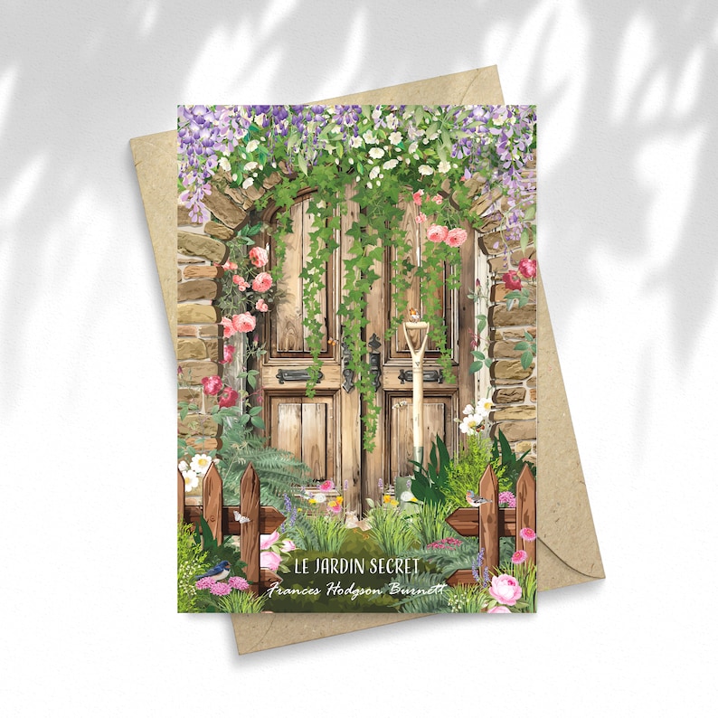 Illustration Jardin Secret, carte postale, Papeterie, illustration, carte à message, idée cadeau image 1