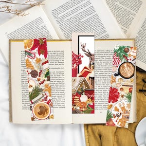 Gemütliches Winter-Lesezeichen-Set – Lesezeichen mit Lebkuchen- und Kaffeemotiven – Hygge-Leseaccessoires – Geschenk für Bücherliebhaber
