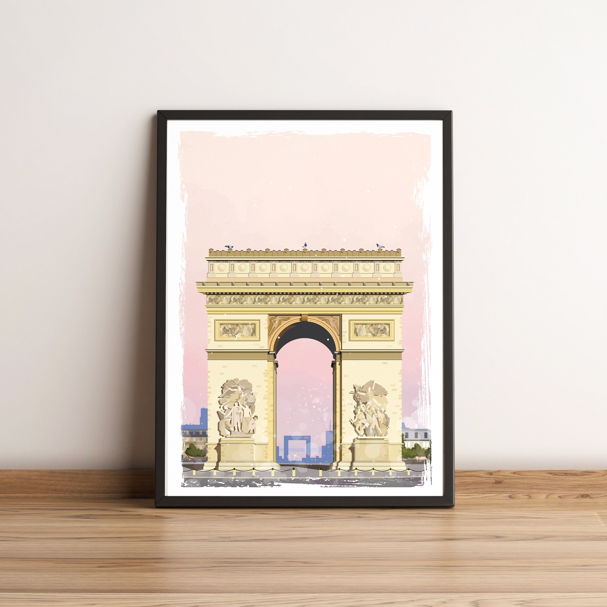 Affiche Arc de Triomphe, Paris, France, Voyage, Illustration, Impression, Affiche Murale Décoration,