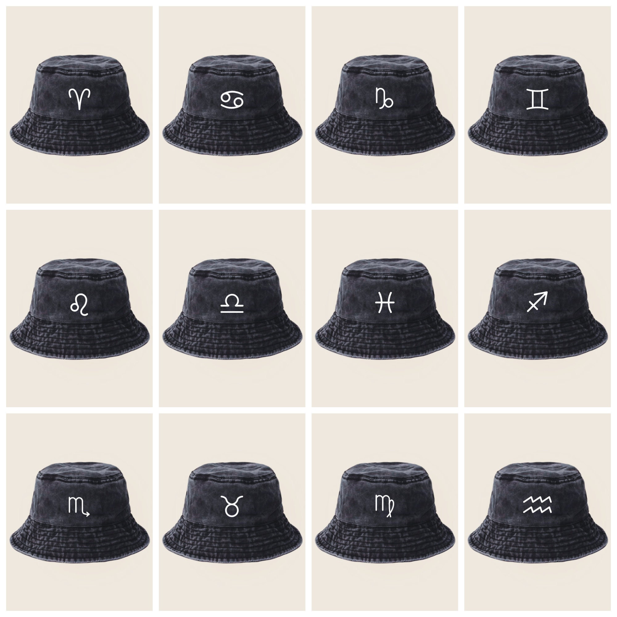 Star Sign Cap Zodiac Symbol Star Sign Adjustable Bucket Hat Baseball Hats Trendy ...