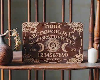 Ouija board, Spirit game for talking to the souls of the dead, board with wood planchette