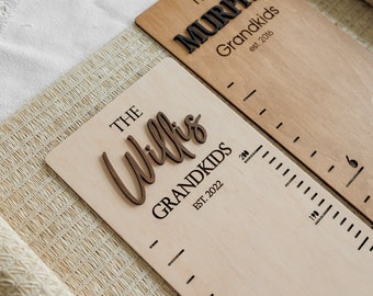 Wood height chart, wooden growth chart for grandkids