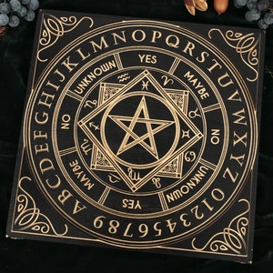 Spiritual Dowsing Board: Witch Board with Metal Legs & Velour Case
