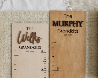 Wood height chart, height ruler, growth chart