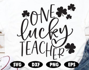 Un profesor afortunado svg, Maestro svg, St Patricks día svg, Clover svg, Lucky svg, Día de San Patricio svg, Quote svg, Funny svg, Shamrock svg