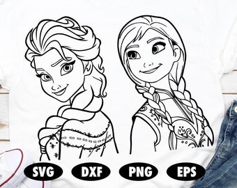 Download Anna And Elsa Svg Etsy