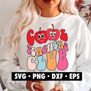Cool Teachers Club SVG, Teacher SVG, Funny Teacher Svg, Teacher sublimation, Teacher png, Retro Teacher SVG, Trendy teacher svg, Apple Svg