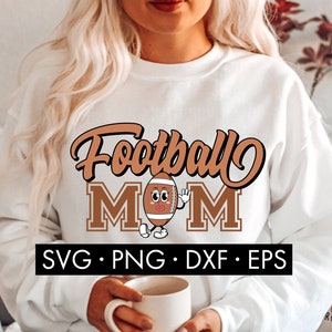 Retro voetbal moeder SVG, voetbal moeder SVG, voetbal Png, voetbal moeder png, Svg, stripfiguren svg, moeder svg, Mama svg, Cheer Mom SVG