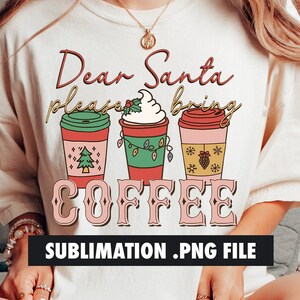 Beste kerstman Breng koffie PNG sublimatie, retro koffie PNG, retro sublimatie, kerstmis png, koffie png, drankjes png, santa png