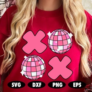Retro XOXO Disco Ball SVG, Valentinstag svg, Valentine svg, Xoxo svg, Retro Valentine svg, Disco ball svg, Valentine es gift svg, PNG