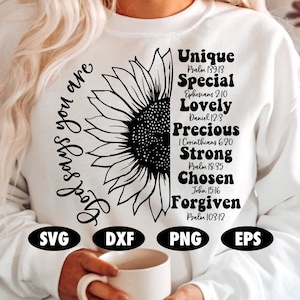 Dieu dit que vous êtes svg, Unique svg, Strong svg, Forgiven svg, Jesus svg, God svg, Chosen svg, Bible svg, Quote svg, Saying svg, Christian svg