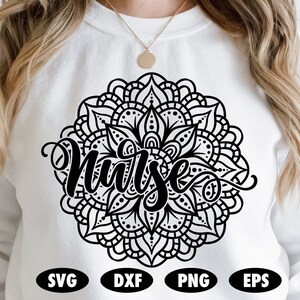 Nurse SVG, Nurse mandala svg, Mandala svg, Nurse gift svg, Nurse cut file, Nurse sublimation, Nurse clipart, Doctor svg, Hospital svg