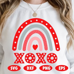 Xoxo Regenbogen SVG, Herz Regenbogen svg, Love you svg, Valentinstag svg, Valentinstag svg, Valentinstag Geschenk svg, Paar svg, Xoxo svg