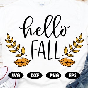 Hallo Herbst Svg, Herbst Svg, Herbst geschnitten Datei, Herbst Svg, lustige Svg, Blätter Svg, Blatt Svg, Kürbis Svg, Kranz Svg, Lorbeer Svg, Halbkranz Svg