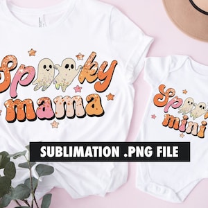 Spooky Mama and Spooky Mini Couple Sublimation PNG, Halloween png, Spooky mama png, Spooky mini png, Glitter sublimation, Halloween Mama png