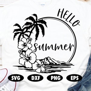 Hola verano svg, Summer svg, Hibiscus svg, Hawaii svg, Beach svg, Aloha svg, Funny svg, Quote svg, Saying svg, Summer quotes svg, Sun svg