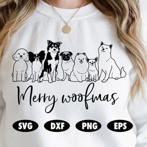 Merry Woofmas svg, Hunde svg, Weihnachtshund svg, Weihnachtssvg, Weihnachtssvg, Lustiges Svg, Lustiges Weihnachtssvg, Weihnachtspullover svg, Pelz Mama svg