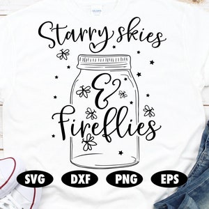 Cieli stellati e lucciole svg, Camping svg, Citazione svg, Dicendo svg, Camper svg, Lucciole svg, Jar svg, Stars svg, Camping cut file