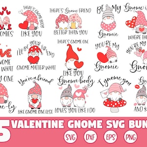 Valentines Gnome SVG Bundle, Gnome svg, Gnome clipart, Gnome cut file, Gnome sublimation, Valentine's Day bundle svg, Valentine's Day svg