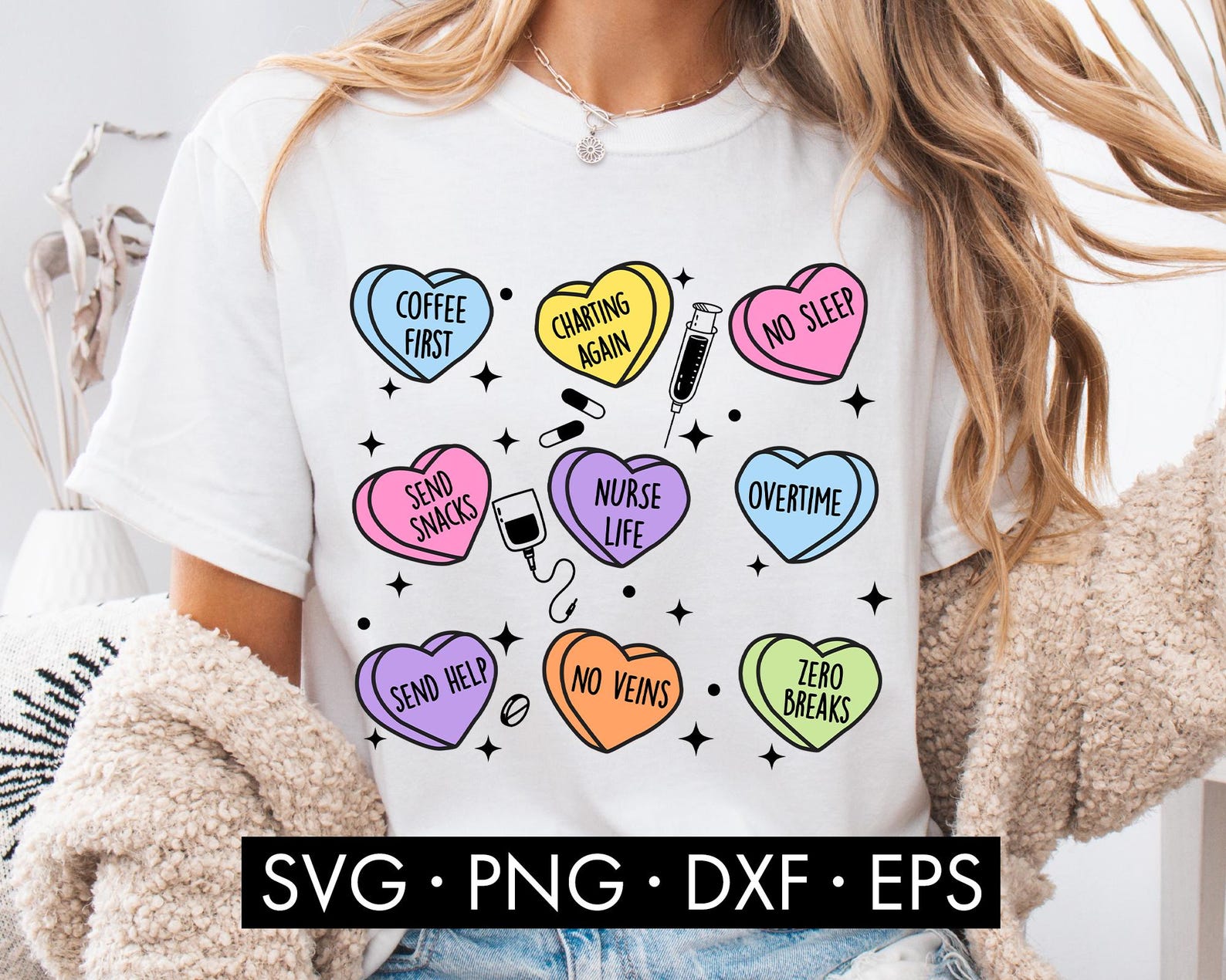 Funny Nurse Candy Heart SVG | Nurse SVG PNG | Cute Candy Heart Nurse ...