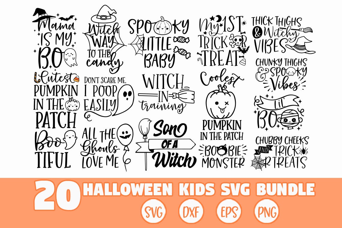 Halloween Kids SVG Bundle Halloween Baby SVG Halloween Etsy