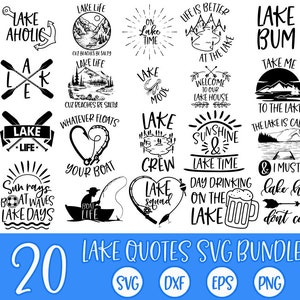 Lago paquete svg, Lake quotes svg, Lake svg, Fishing svg, Lake life svg, Lake crew svg, Svg bundle, Bundle, Lake squad svg, Funny lake svg