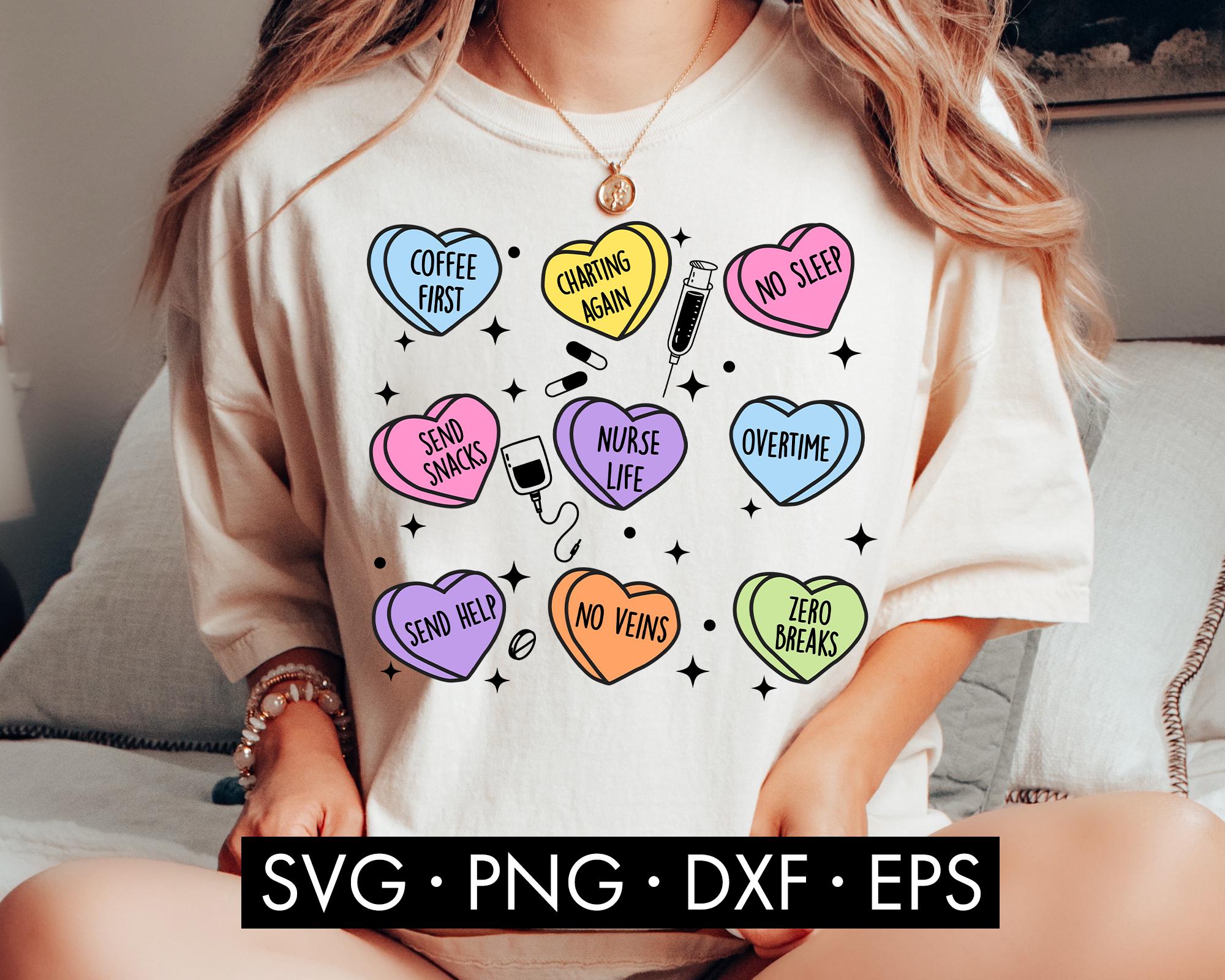 Funny Nurse Candy Heart SVG | Nurse SVG PNG | Cute Candy Heart Nurse ...