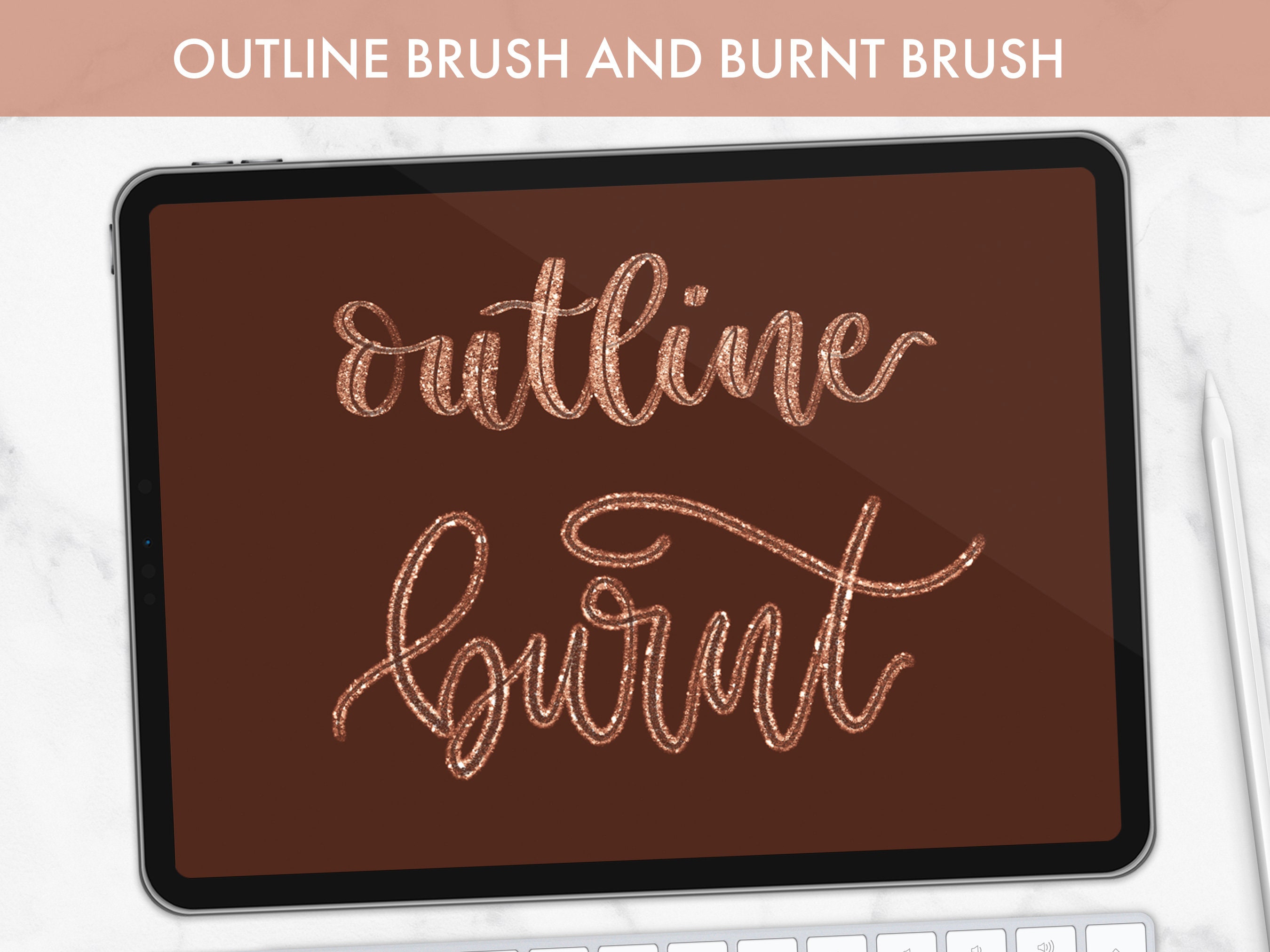 Procreate Glitter Brush Set Glitter Brush Pen Monoline Etsy