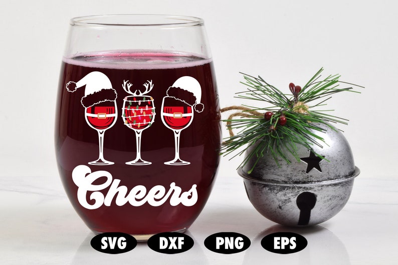 Christmas Wine Glass SVG Bundle PNG Bundle Christmas Wine Etsy