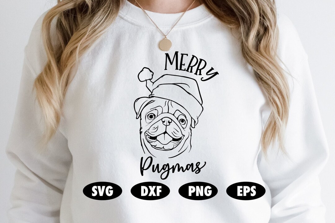 Merry Pugmas Svg, Pug Svg, Dog Svg, Christmas Dog Svg, Santa Svg ...