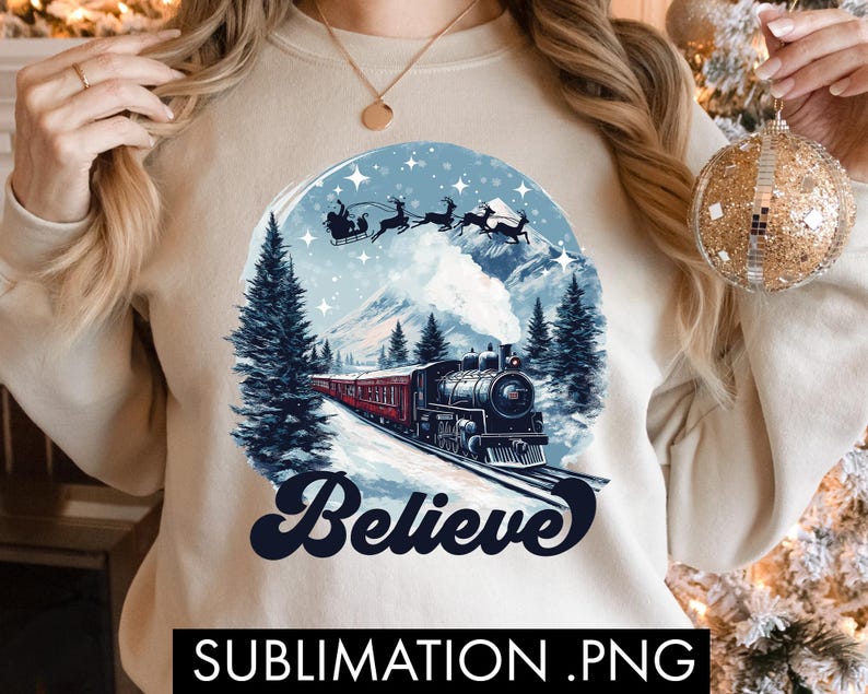 North Pole Train Png, Believe Png, Christmas Sublimation, Christmas ...