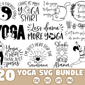 Yoga Quotes SVG bundle, Boho svg bundle, Yoga svg, Namaste svg, Asana svg, Inspirational svg , Funny Yoga svg, Quotes svg, Positivity svg