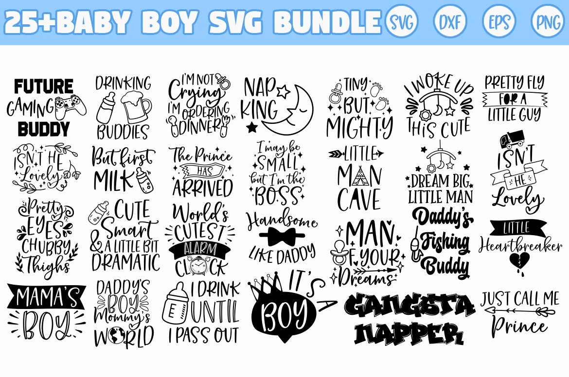 Baby Boy Bundle Svg Baby Quotes Svg Baby Boy Svg Svg Etsy UK