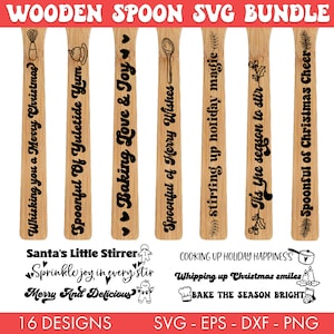 Wooden Spoon Christmas Quotes SVG Bundle, Wooden spoon svg, Kitchen svg, Wooden spoon sayings svg, Christmas gifts svg, Spatula svg