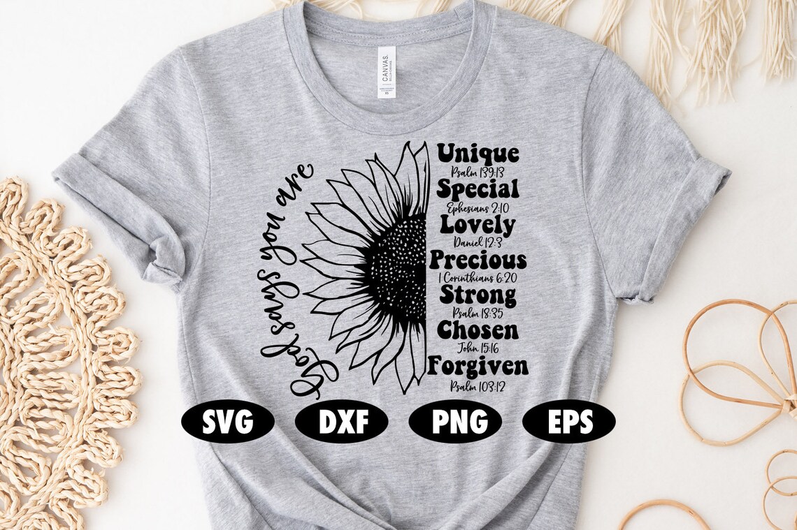 God Says You Are Svg, Unique Svg, Strong Svg, Forgiven Svg, Jesus Svg ...