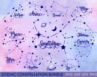 Zodiac Star sign Constellation Svg Bundle, Zodiac svg, Star sign svg, Constellation svg, Svg bundle, Aries svg, Pisces svg, Libra svg