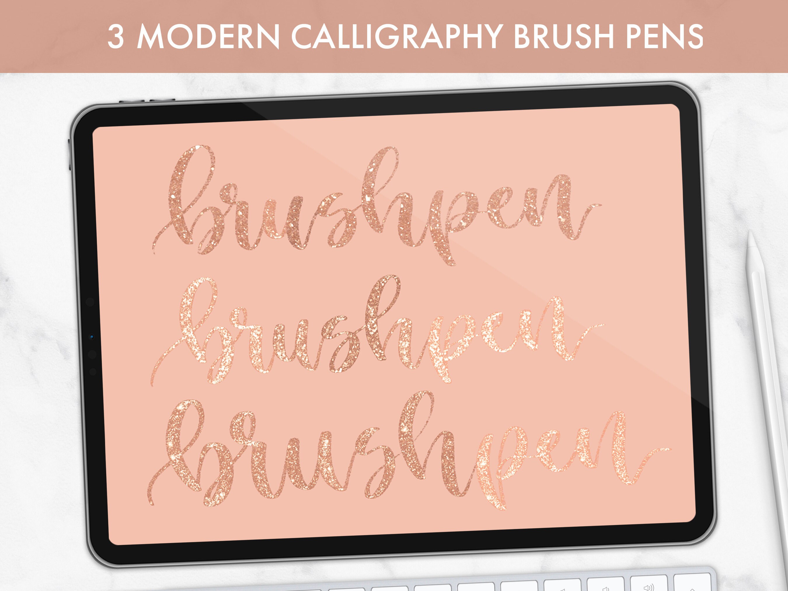 Procreate Glitter Brush Set Glitter Brush Pen Monoline Etsy