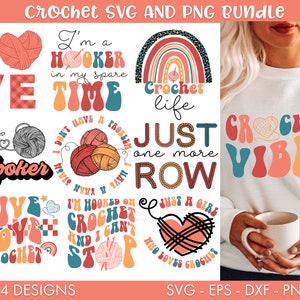 Retro Crochet SVG Bundle, Crochet Quotes SVG bundle, Crochet svg, Funny crochet svg, Svg bundle, Crochet hook svg, Yarn svg, Craft svg
