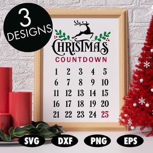 Christmas countdown svg Bundle, Countdown svg, Christmas day svg, Christmas calendar svg, Calendar svg, Christmas svg, Santa svg, Svg bundle