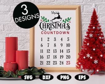 Christmas countdown svg Bundle, Countdown svg, Christmas day svg, Christmas calendar svg, Calendar svg, Christmas svg, Santa svg, Svg bundle