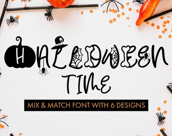 Halloween font, Halloween alphabet svg, Font svg, Halloween svg, Doodle font, Halloween Doodles, Scary Font