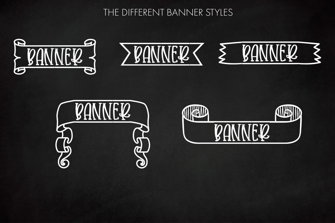 Banner Font, Banner Svg Font, Banner Doodle, Handwritten Font ...