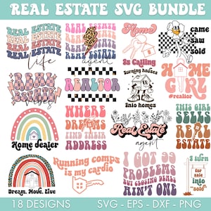Retro Real Estate SVG Bundle, Real estate SVG, realtor svg, home dealor SVG, Real estate gift svg, Real Estate Agent svg, Real Estate png