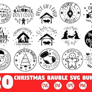 20 Weihnachtskugeln Svg Bundle, Weihnachts zitate svg, Xmas svg, Christmas bundle svg, Christmas svg, Svg bundle, Santa svg, Bauble svg