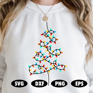 Christmas Tree Lights svg, Christmas tree svg, Christmas svg, Christmas lights svg, Christmas shirt svg, Christmas tree doodle, Fairy lights