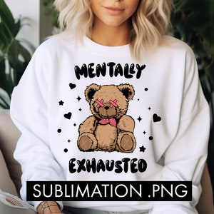 Mentally exhausted cute funny png