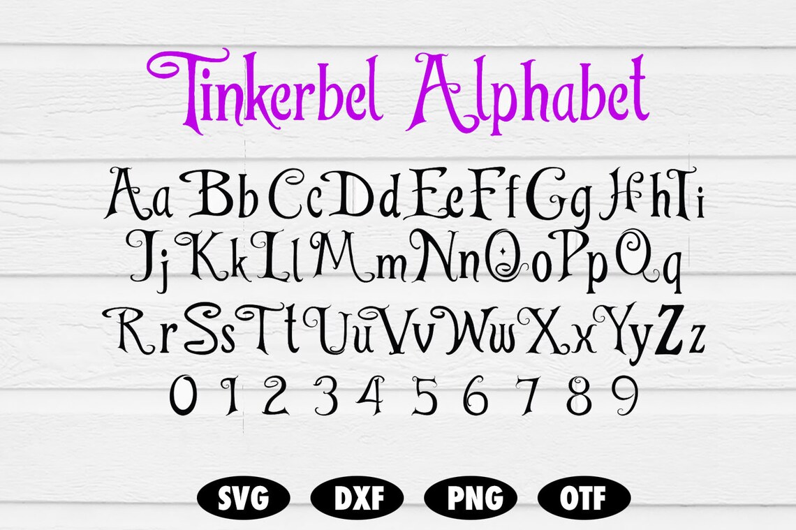 Tinkerbell Font svg Tinkerbell letters svg Tinkerbell | Etsy