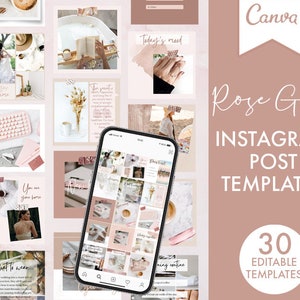 Instagram Post Templates Canva, Quotes for Instagram, Instagram templates, Instagram Posts, Influencer templates, Beauty posts, Rose gold