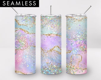 20oz Seamless Pink Glitzer Holographic Skinny Tumbler Sublimation, PNG, Holographic Tumbler, Tumbler Design, Tumbler Template, Tumbler Wraps